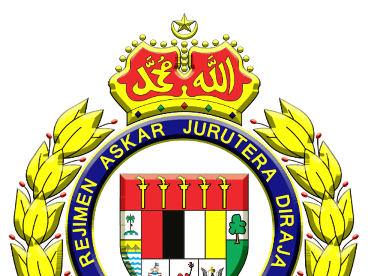 The image shows the logo of the Indonesian government, which consists of a shield with a blue...