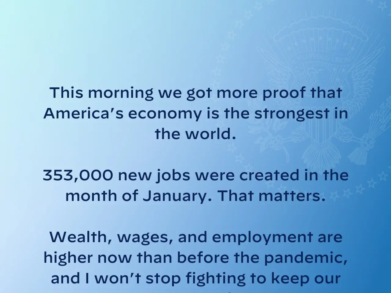 The image shows a blue background with a quote that reads, "This morning we got more proof that...