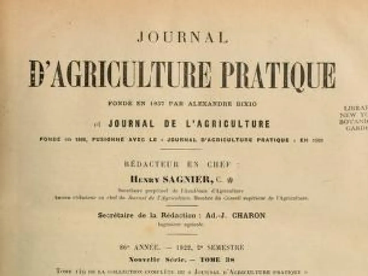 The image shows an old book with a picture of a farm on the cover. The book is titled "Journal...