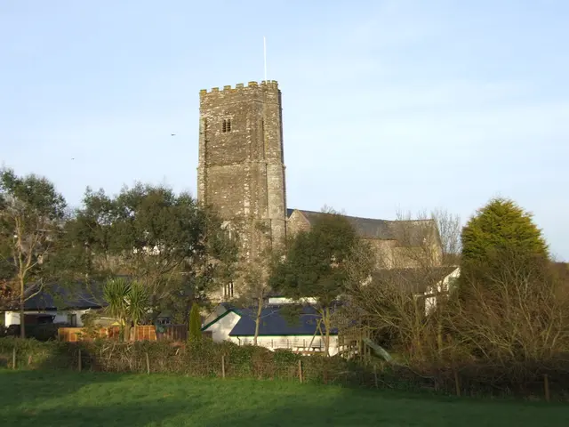 In this image in the front there's grass on the ground. In the center there is a fence. In the...