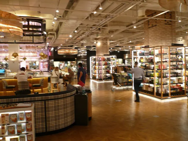 The image shows the inside of a store filled with lots of different types of items, including...