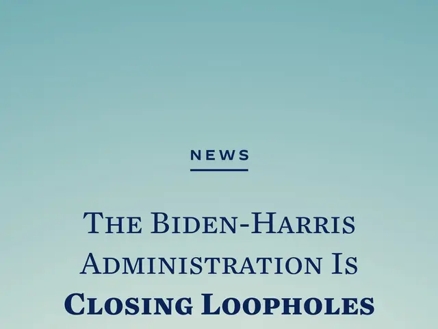 The image shows a poster with the words "The Biden-Harris Administration is Closing Loopholes That...