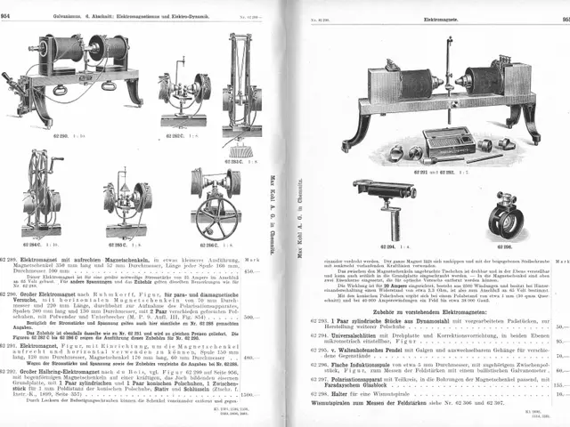 The image shows an open book with a variety of machines depicted on its pages. The text...