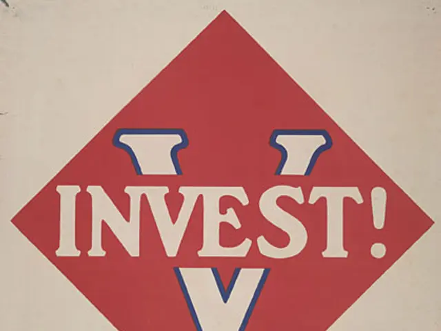 The image shows a poster with the words "Invest V" written in bold, black lettering on a white...