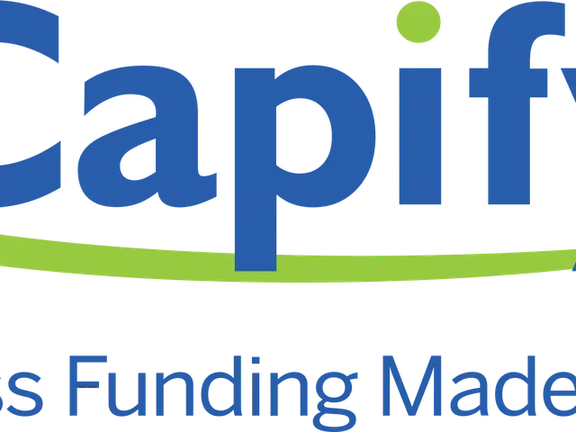The image shows a white background with the text "capify business funding made simple" written in...