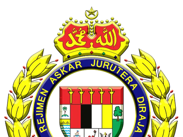 The image shows the logo of the Indonesian government, which consists of a shield with a blue...