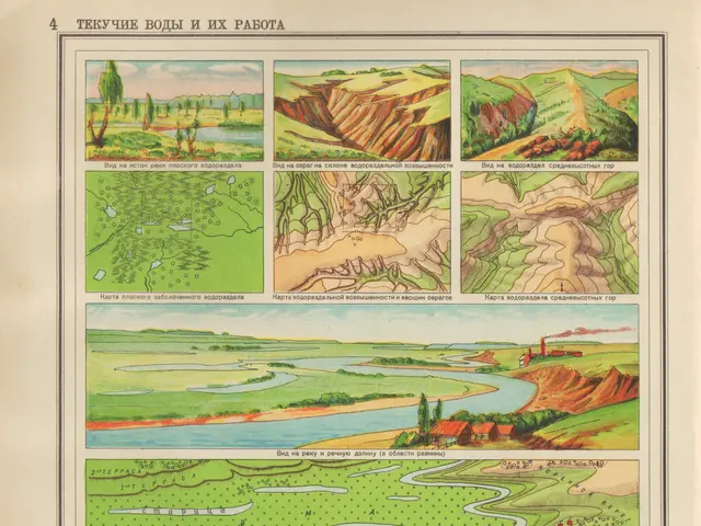 The image shows an old book with a map of the Russian countryside on it. The map is detailed and...