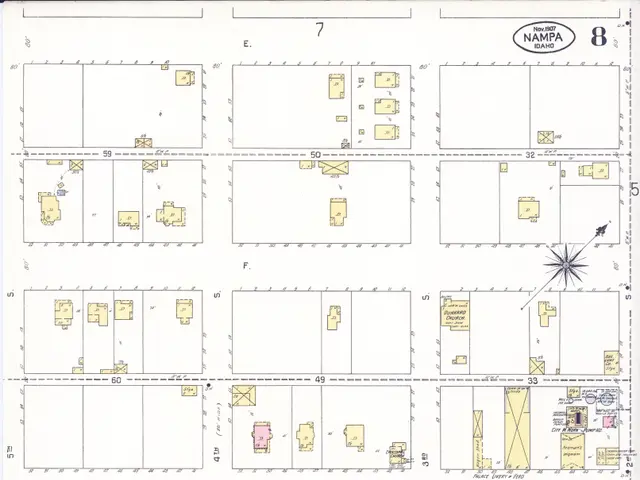 The image shows a sheet of paper with a map of the city of San Francisco, California, depicting the...