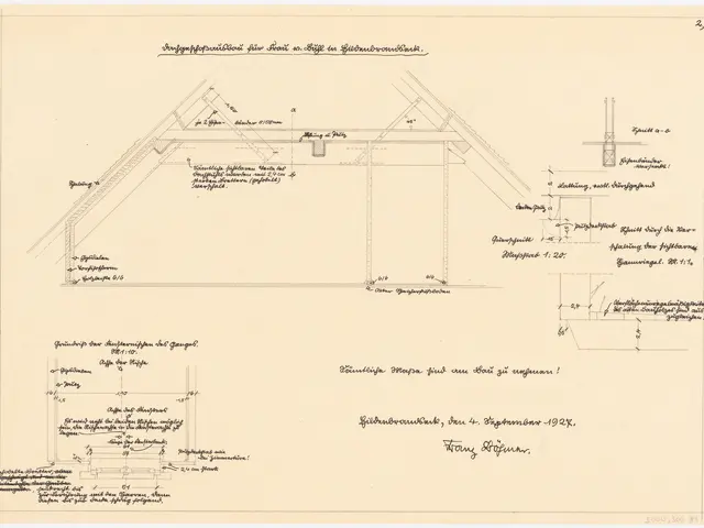 The image shows a drawing of a house with a pitched roof, which is believed to be the first floor...
