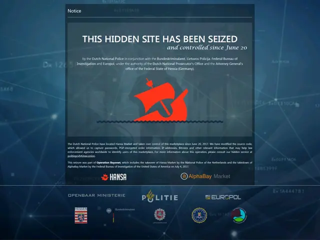 The image shows a computer screen with a message that reads "This Hidden Site Has Been Seized" and...