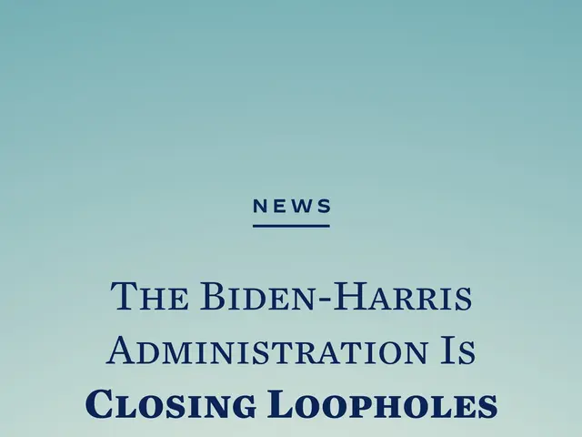 The image shows a poster with the words "The Biden-Harris Administration is Closing Loopholes That...