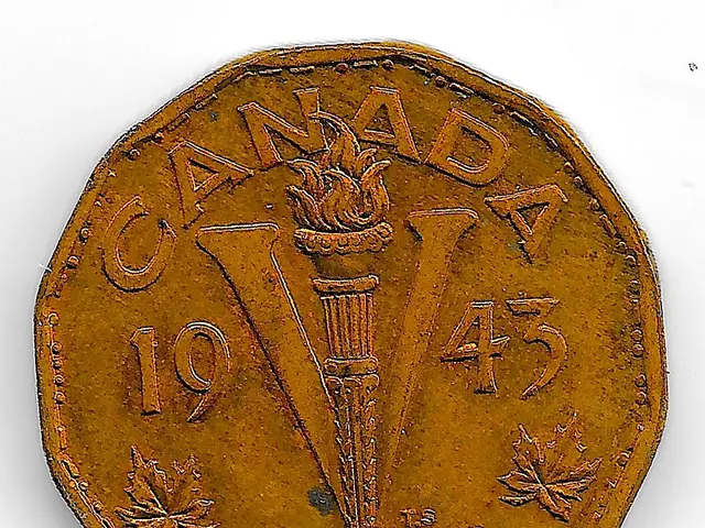 The image shows a gold coin with the words "Canada" on it against a white background.