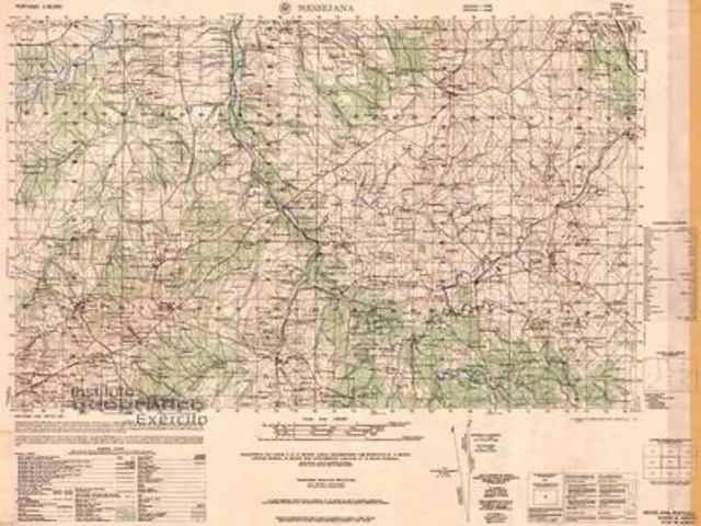 The image shows an old topographic map of the state of Missouri, with text at the top and bottom of...
