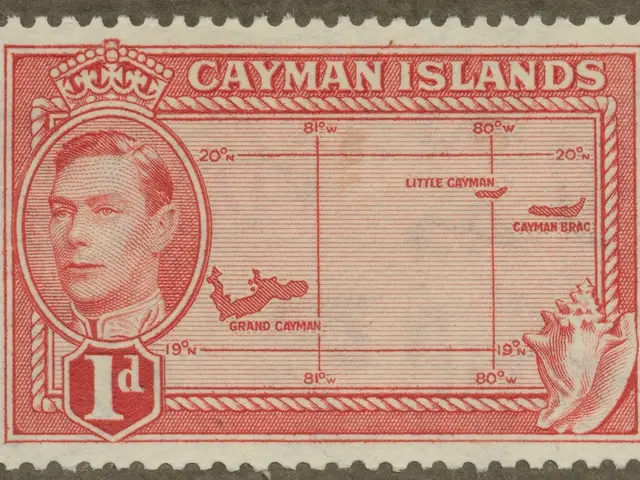 The image shows a stamp with a picture of a man's face on it, along with some text and numbers. The...