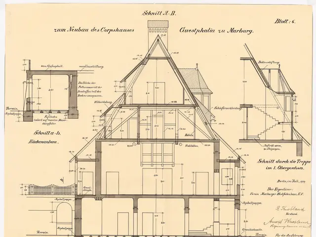 The image shows a drawing of a house with a lot of windows and a roof, which is believed to be the...